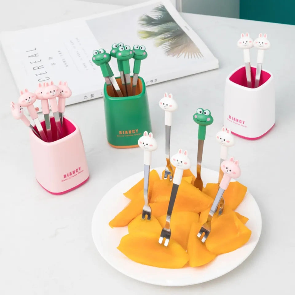 6IN1 CARTOON FRUITS FORK SET