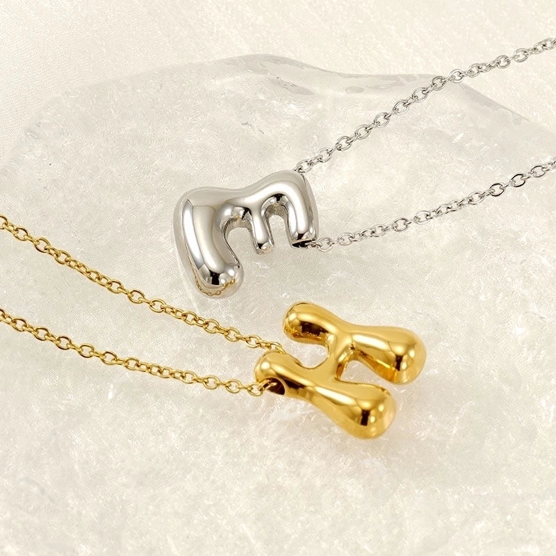 Basic Classic Style Letter 304 Stainless Steel 18K Gold Plated Plating Pendant Necklace