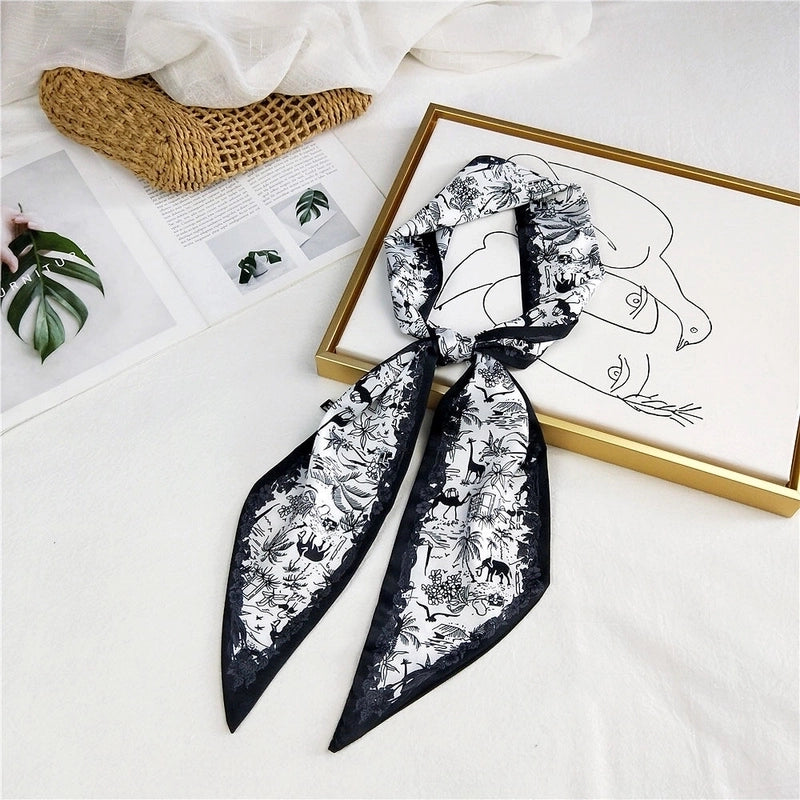 Unisex Sweet Polka Dots Polyester Printing Silk Scarves
