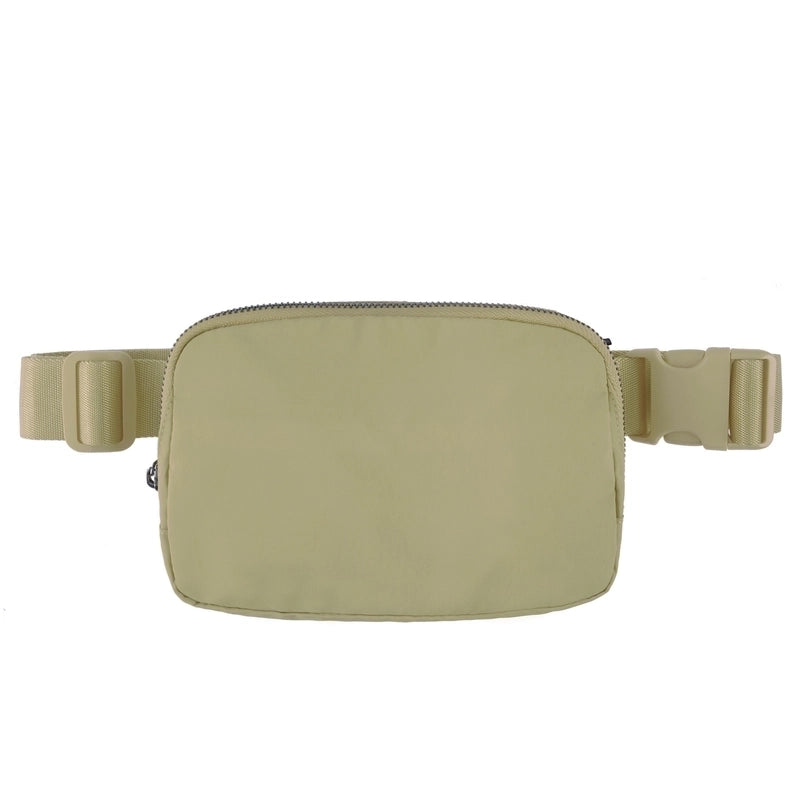 Women's Sports Solid Color Nylon Waist Bags