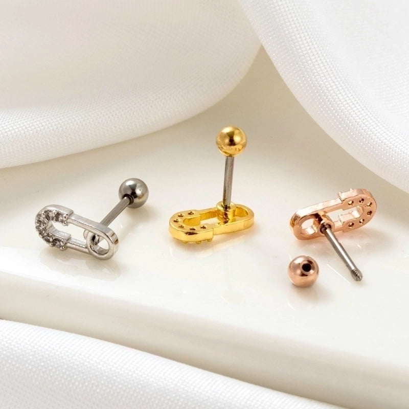 1 Piece Ear Cartilage Rings & Studs Minimalist Classic Style Heart Shape Wings Flower 316L Stainless Steel  Copper Plating Inlay Zircon