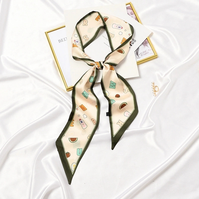 Women's Elegant Sweet Plant Satin Silk Scarf