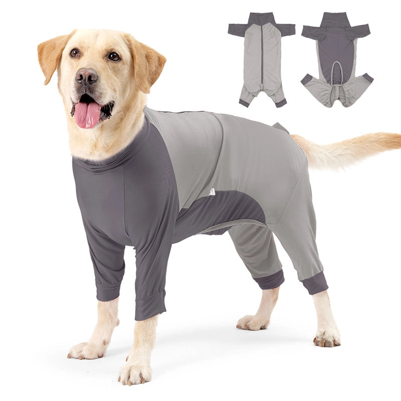 New Dog Clothes Summer Four-legged Clothes Zipper Breathable High-elastic Small And Medium-sized Dog Pet Clothes