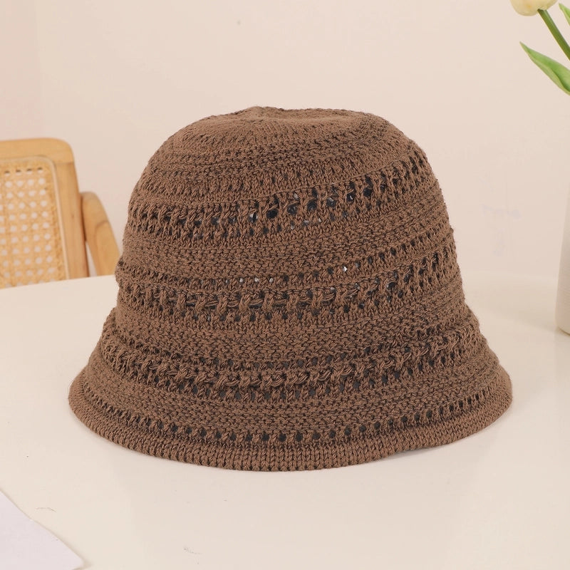 Women's Casual Minimalist Solid Color Solid Color Hollow Out Eaveless Bucket Hat