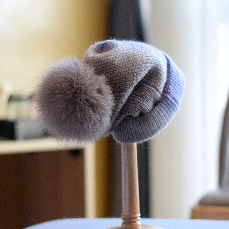 Women's Basic Retro Tie Dye Eaveless Wool Cap