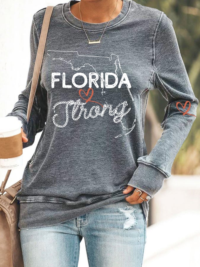 Women's Florida Strong Printed Casual Sweatshirt