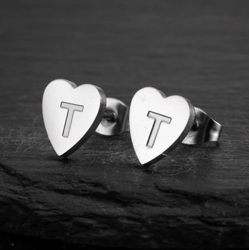 1 Pair Fashion Letter Heart Shape Plating 304 Stainless Steel 18K Gold Plated Ear Studs