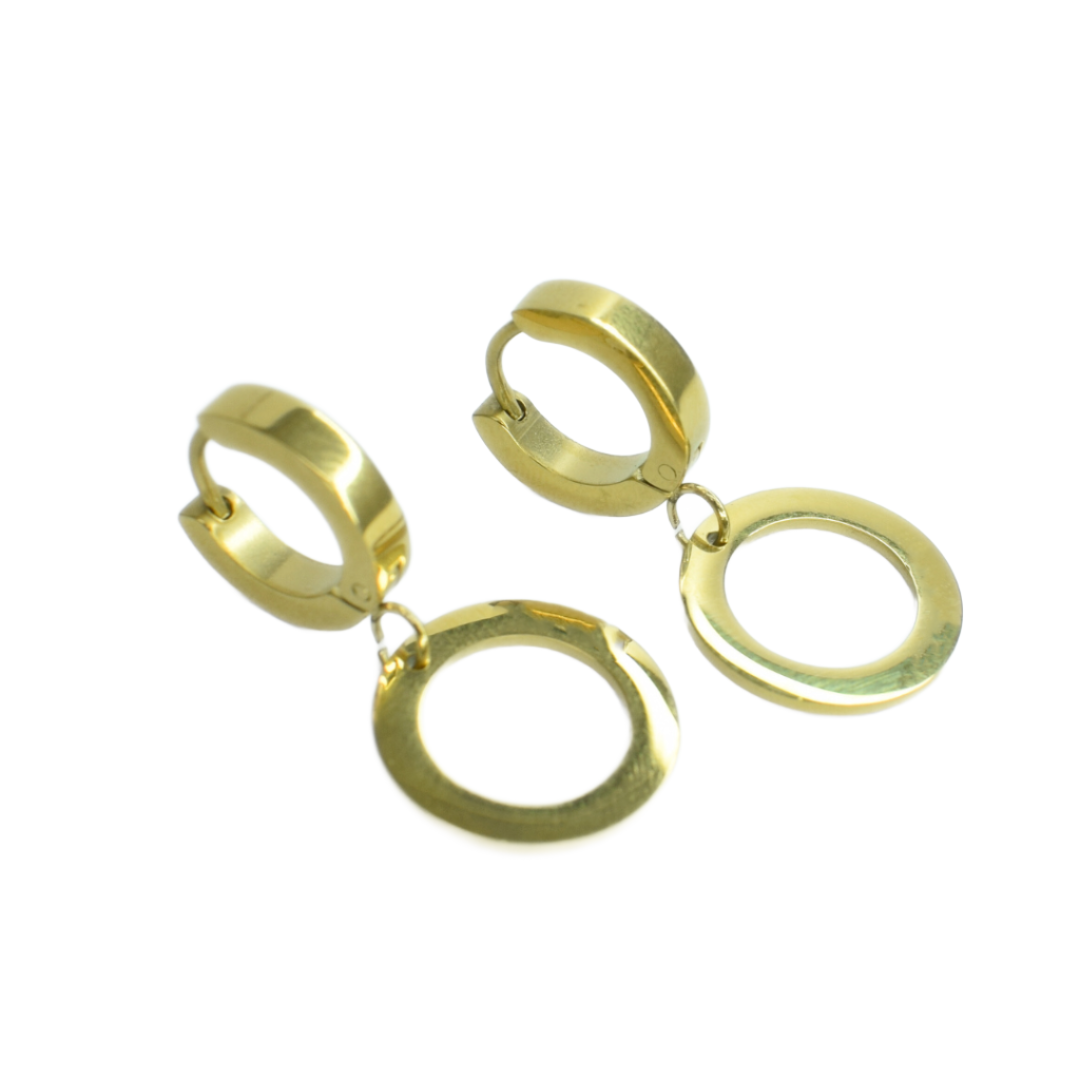 Dangled circle hoops - Gold