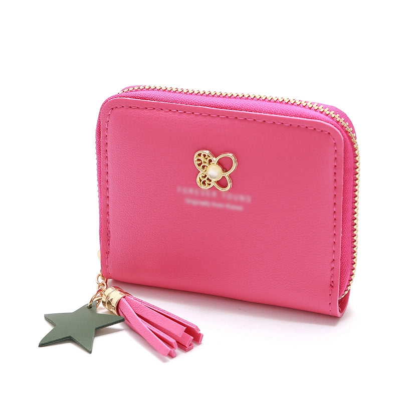 Korean Four-leaf Flower Zipper Short Wallet