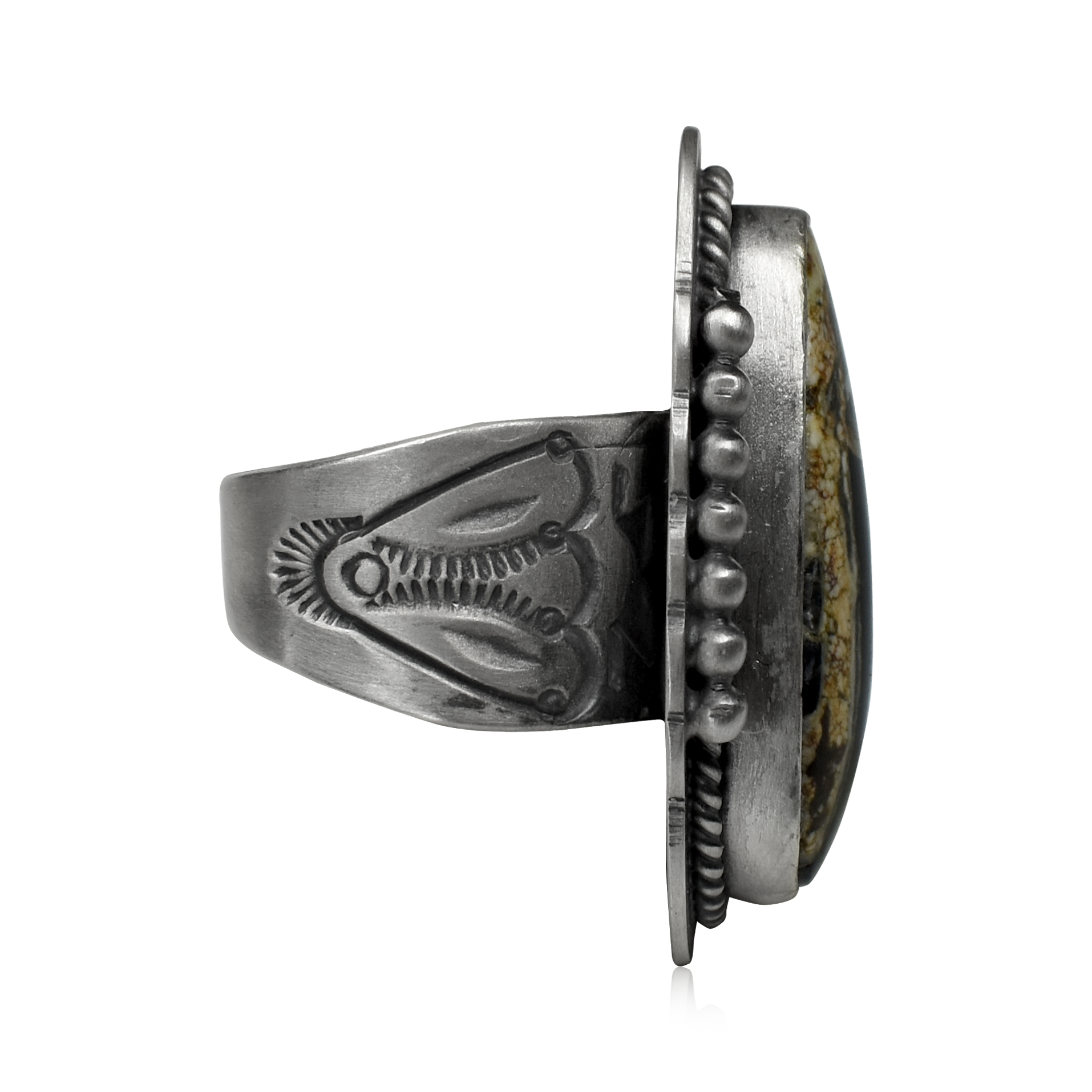 White Buffalo Teardrop Ring with Tooling