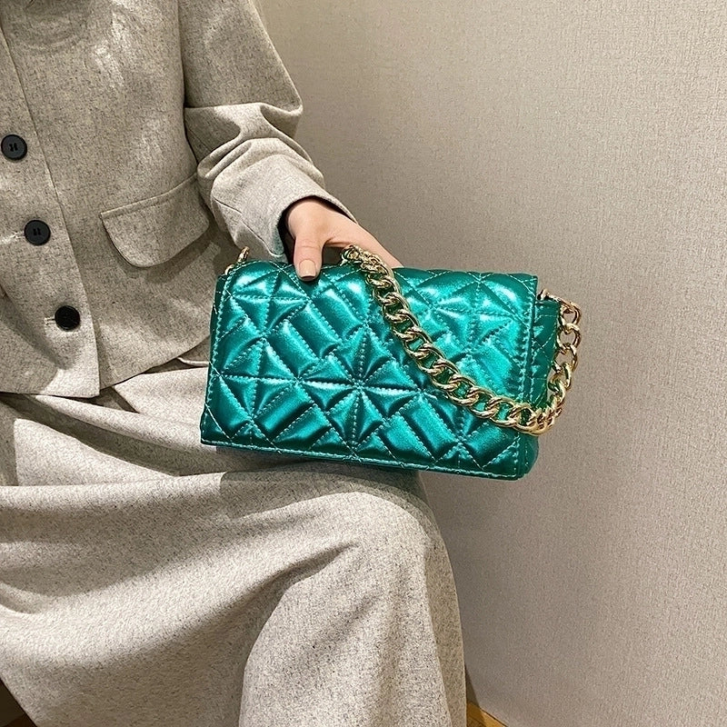 Women's Large Pu Leather Solid Color Fashion Square Zipper Crossbody Bag