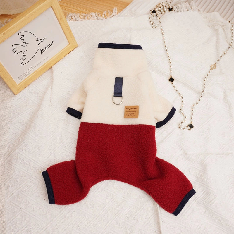 Casual Fleece Color Block Pet Clothing