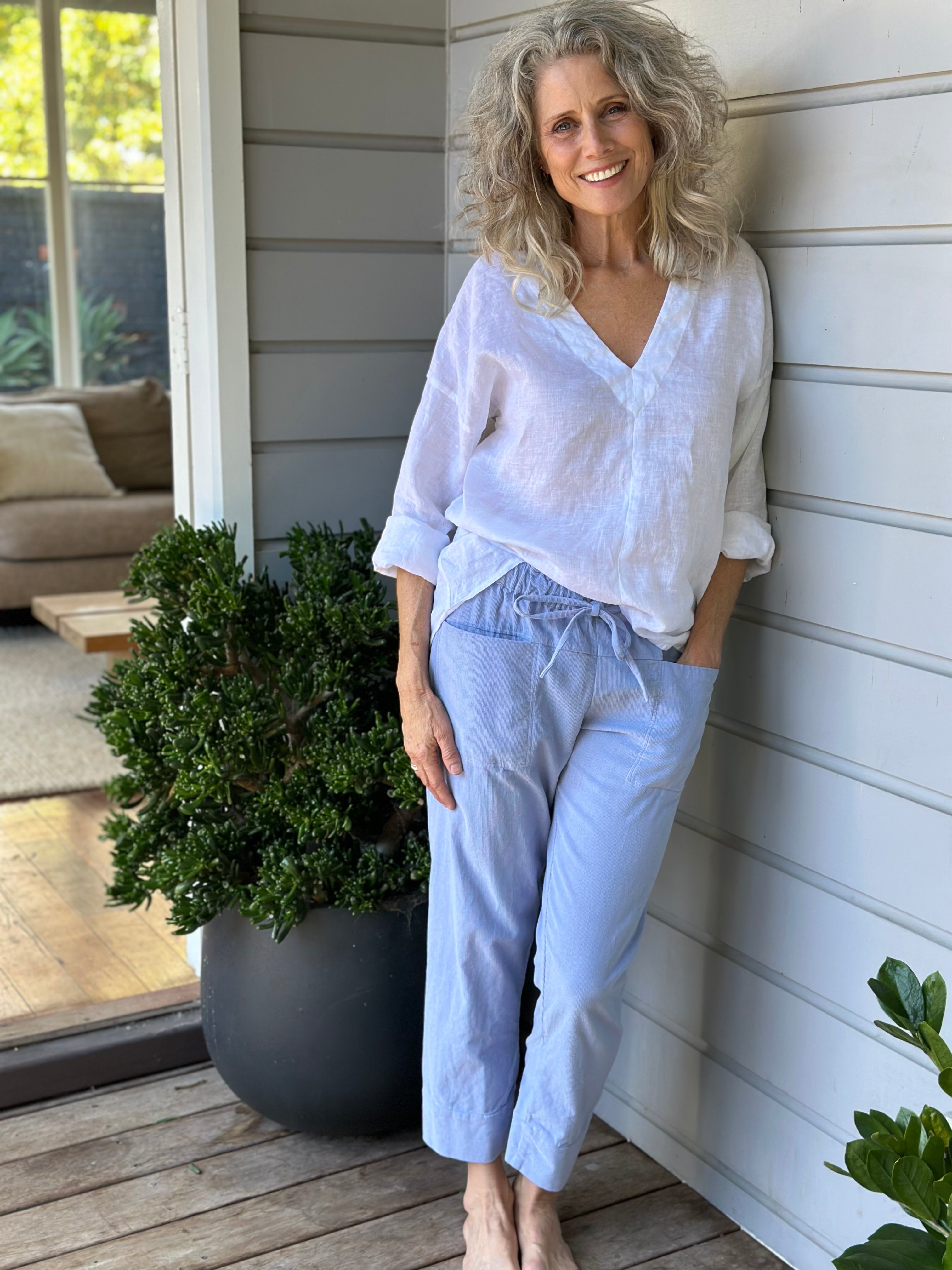 darcy pants - soft blue cord