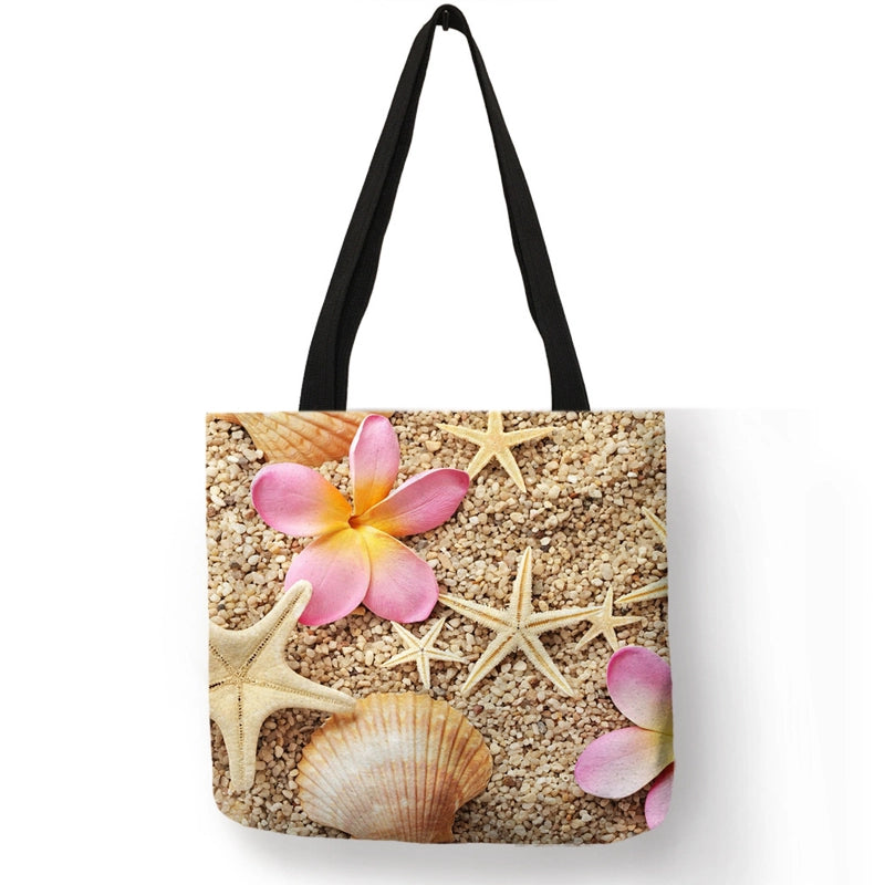 Women's Medium Polyester Underwater World Vacation Beach Square Open Tote Bag