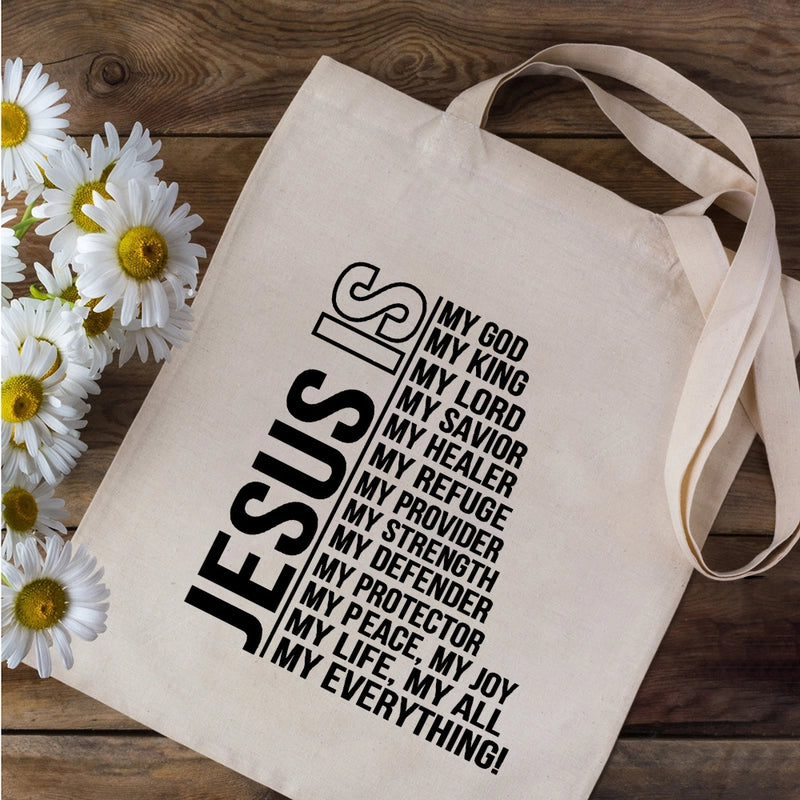 Women's Medium Canvas Letter Preppy Style Classic Style Square Open Canvas Bag