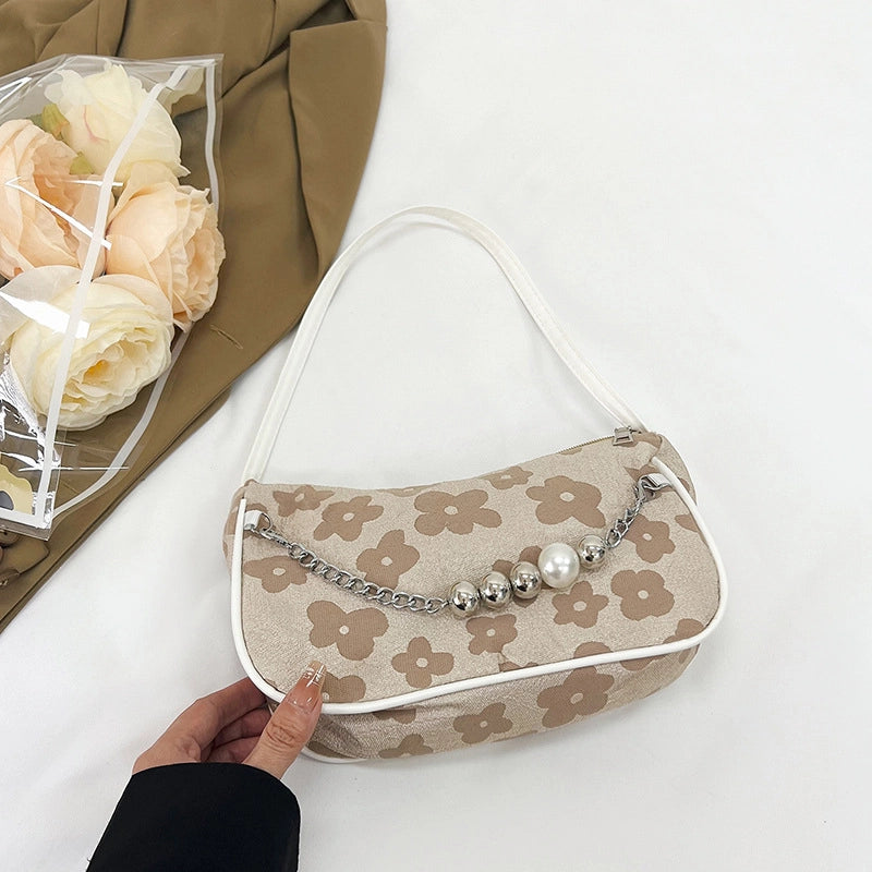 Shoulder Bag Women's Summer Crossbody Bag Underarm Bag New Bag Printed Pleated Small Straddle Bag