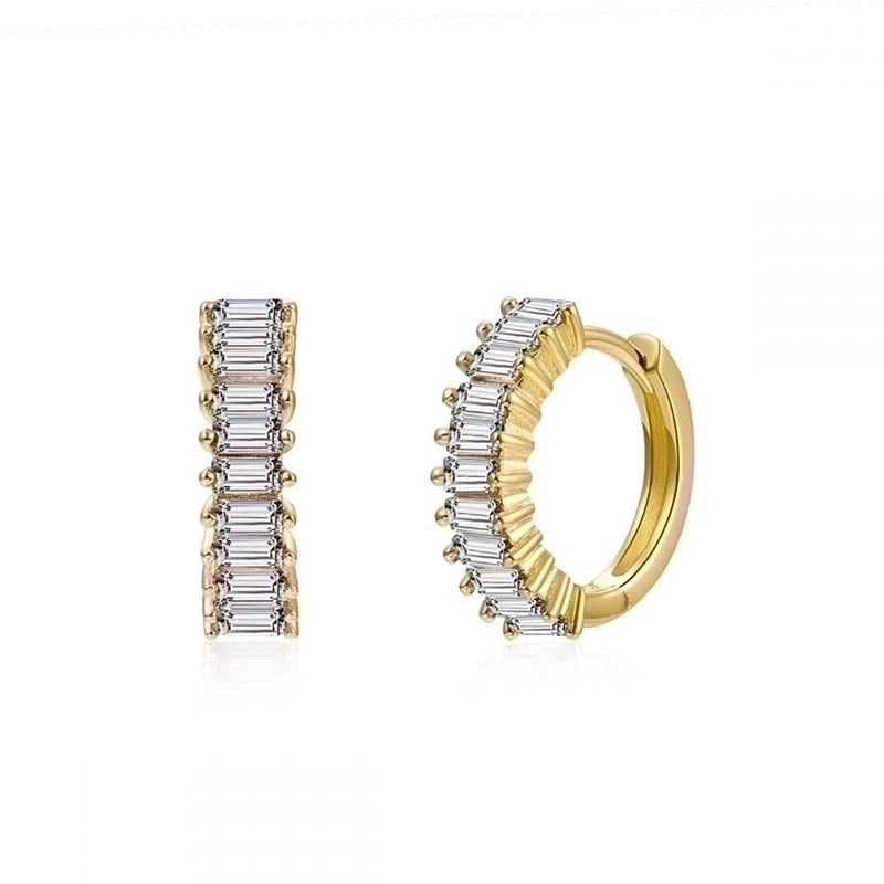 1 Pair Luxurious Classic Style Pentagram Circle Plating Inlay Copper Zircon 18k Gold Plated Earrings