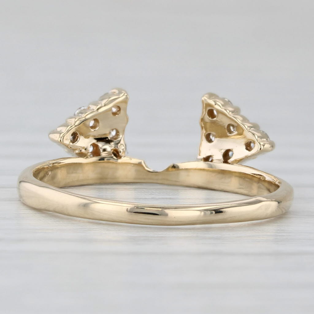 0.24ctw Diamond Clusters Ring Guard Jacket 14k Yellow Gold Size 7 Bridal Wedding