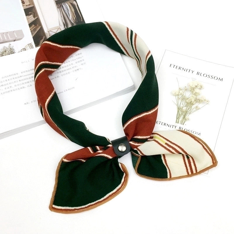 Unisex Sweet Stripe Silk Scarf