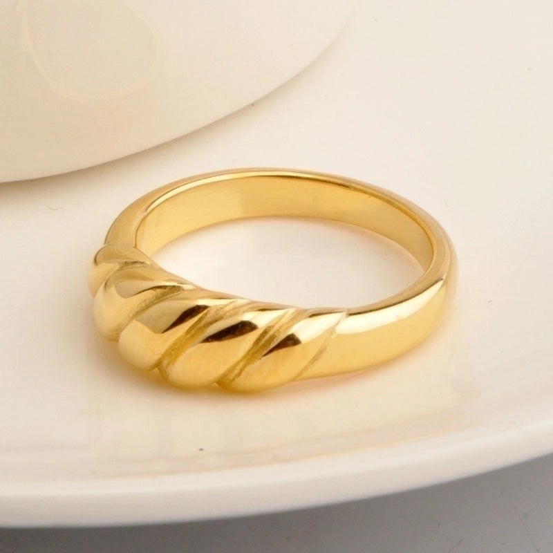 Minimalist Waves Titanium Steel Rings
