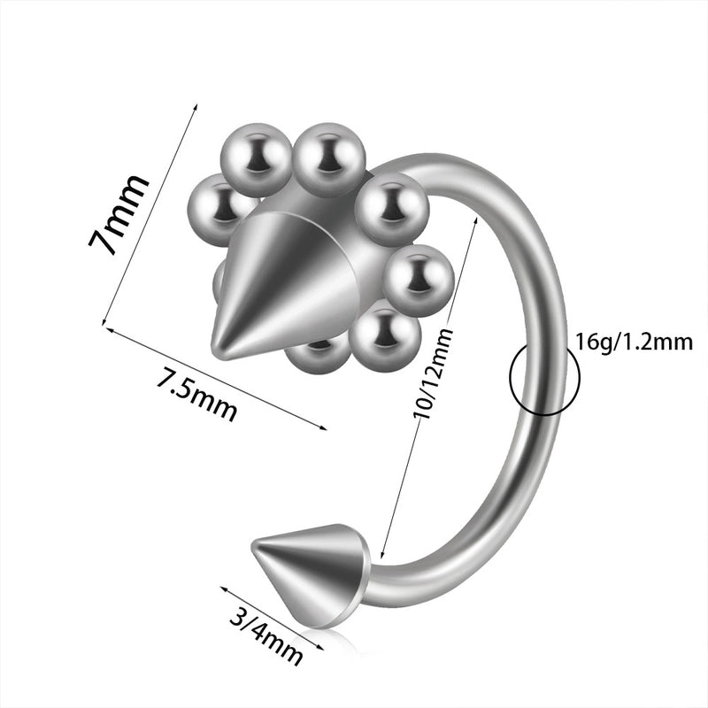 1 Piece Lip Rings Casual Minimalist Solid Color 304 Stainless Steel Plating