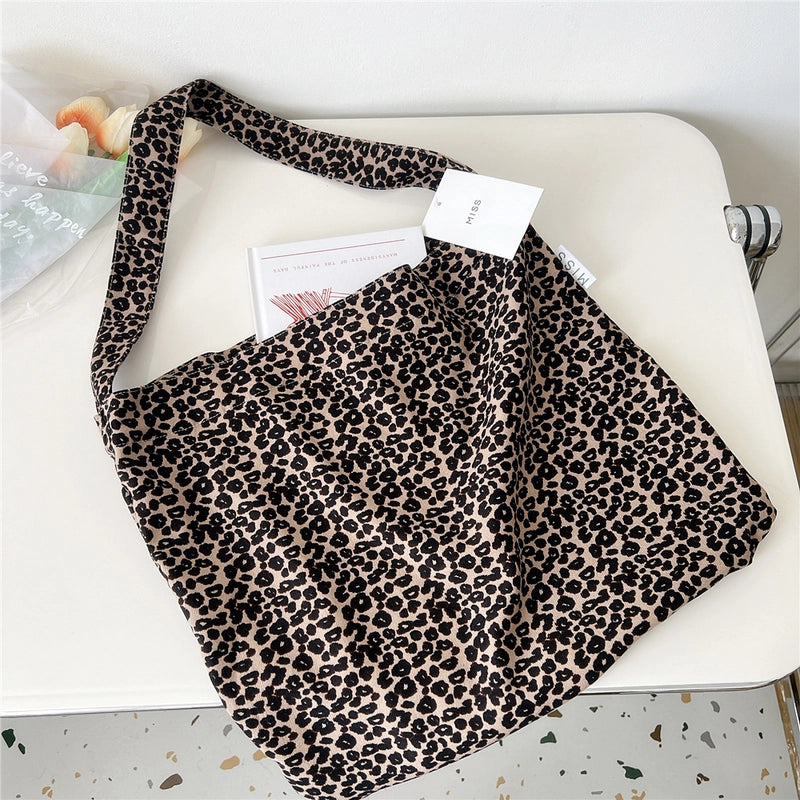 Women's Medium Canvas Flower Basic Classic Style Square Open Canvas Bag