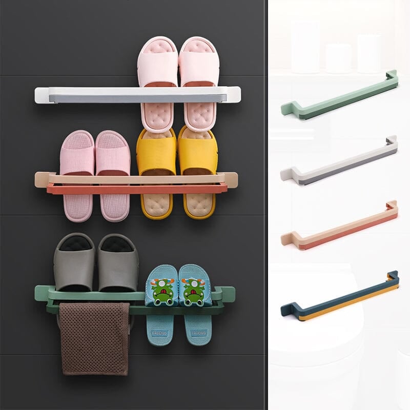 🔥HOT SALE - 49% OFF🔥No Punching Bathroom Slipper Rack Towel Rack