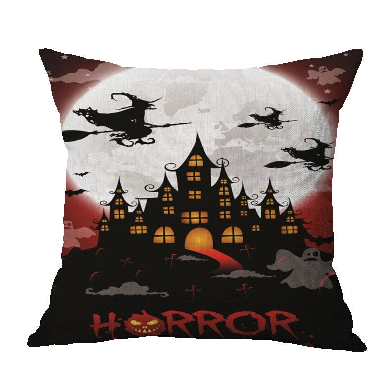 Halloween Punk Skull Linen Pillow Cases Couch & Sofa Decor