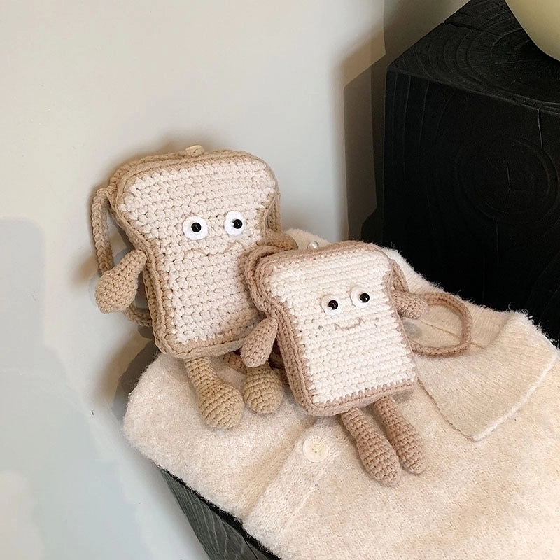 Women's Small Knit Cartoon Cute Buckle Crossbody Bag