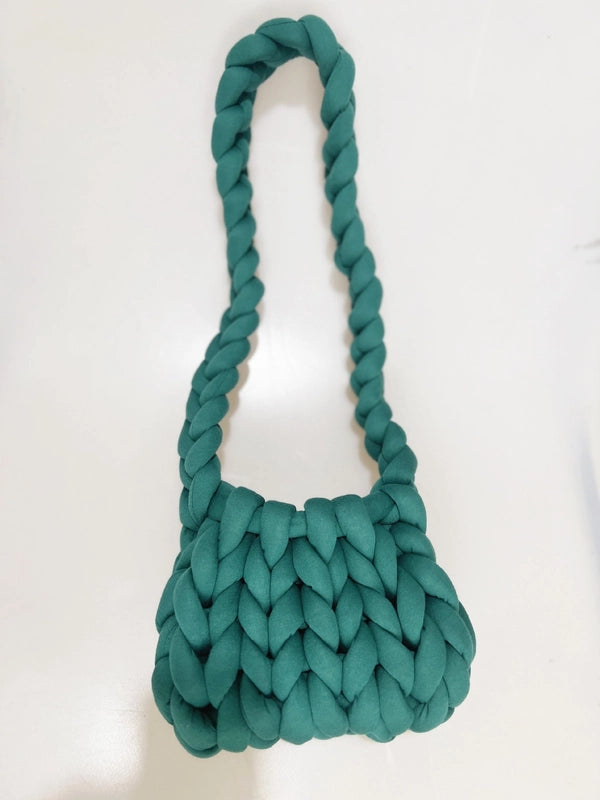 New Thick Ice Island Thread Woven Bag Diy Hand-woven Bag Filling Core Yarn Shoulder Bag