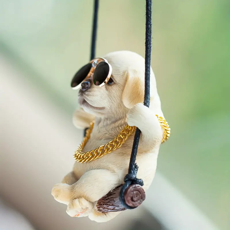 Swinging Puppy Car Mirror Pendant