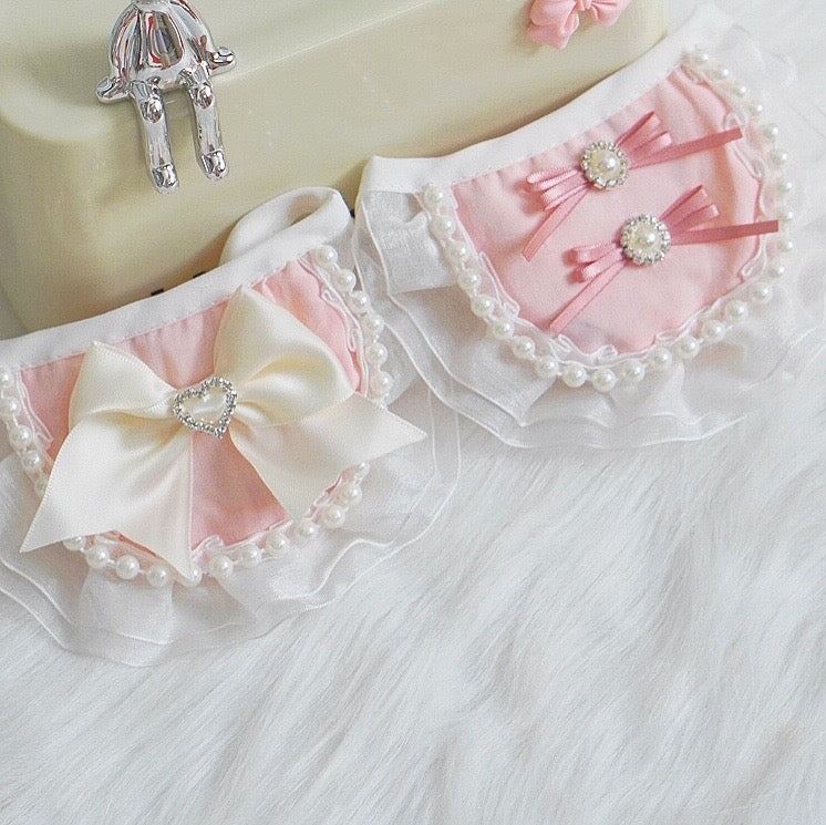 Pink Bow Dog Cat Bandana Bibs