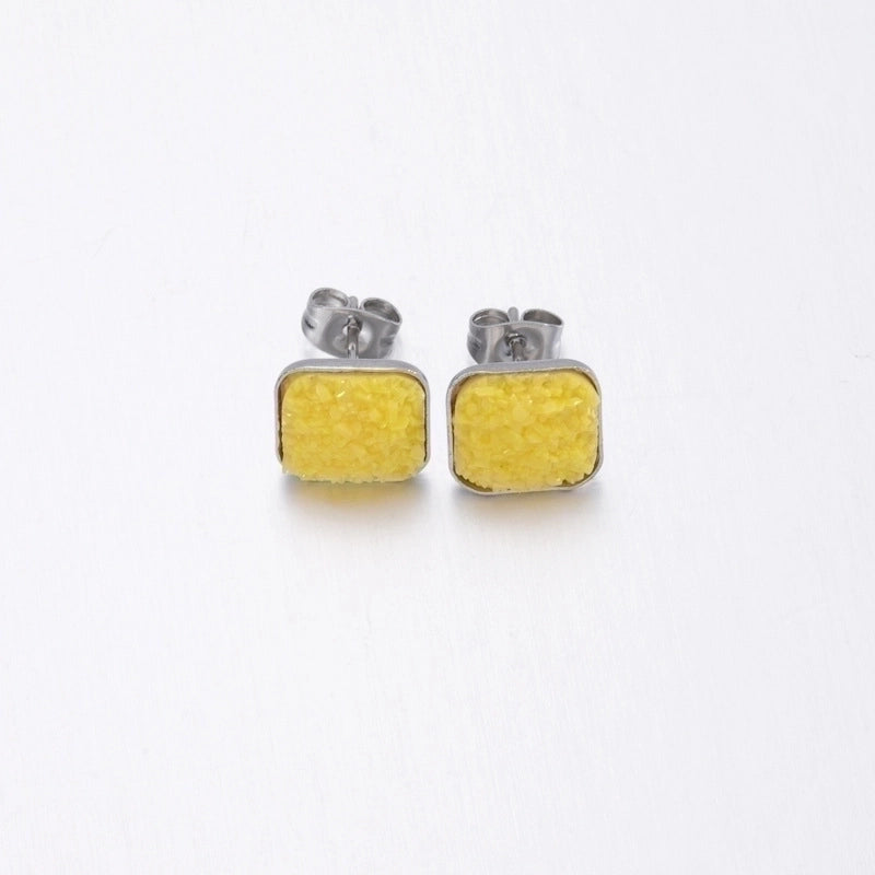 5 Pieces Elegant Minimalist Geometric Plating Inlay Stainless Steel Resin None Ear Studs