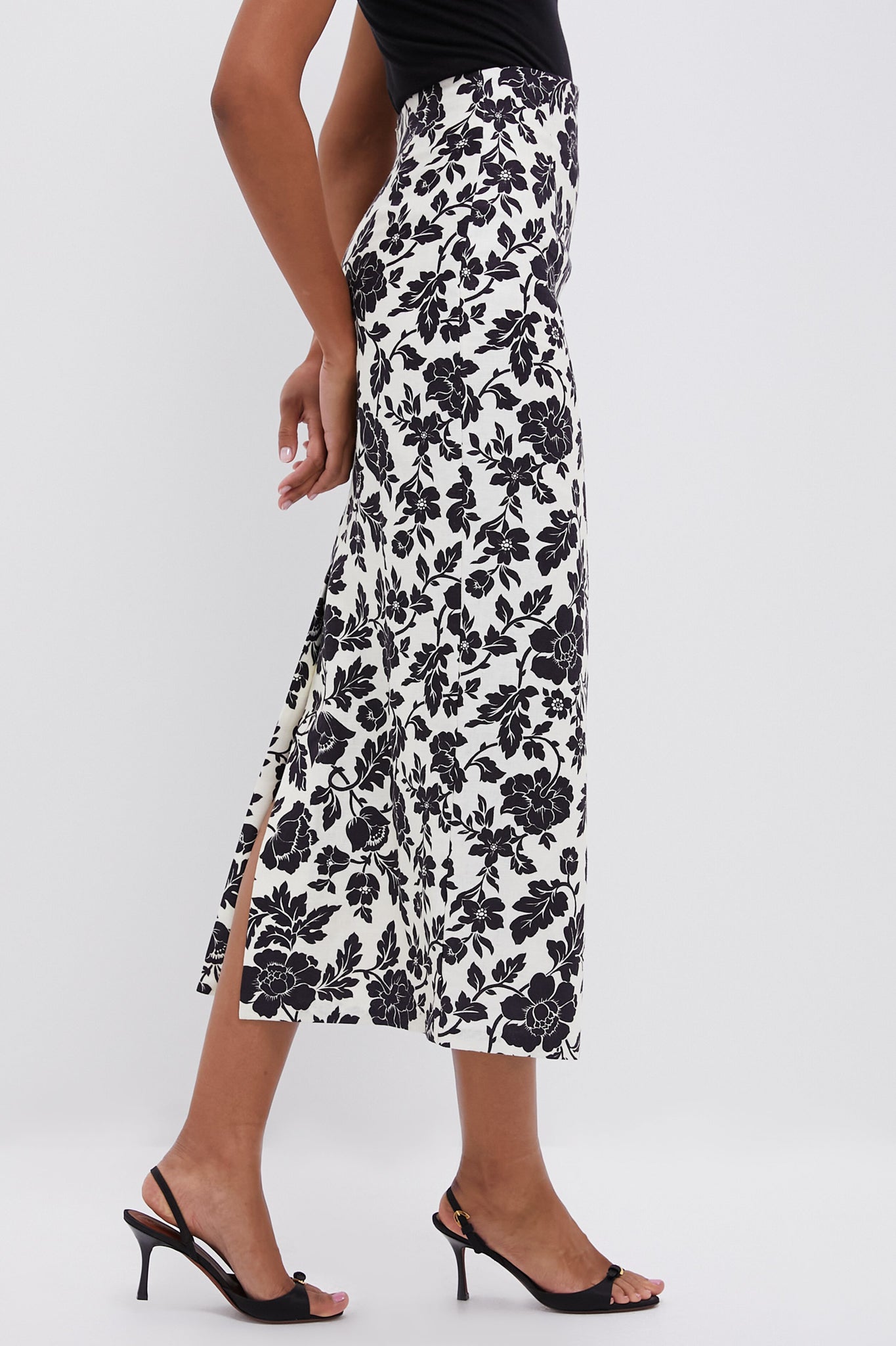 Bone and Black Romeo Column Skirt