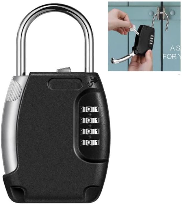 Metal Hidden Key Safe Box 4 Digital Password Combination Lock Hook Mini Secret Box For Home Villa Caravan