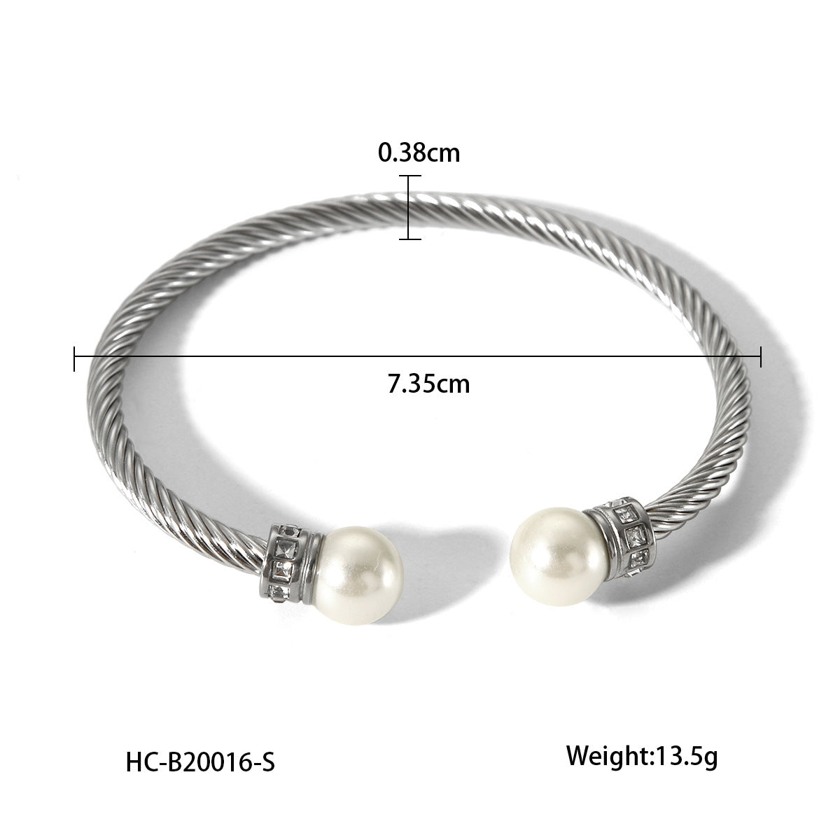 Pearl Stainless Steel Electroplating Bangles