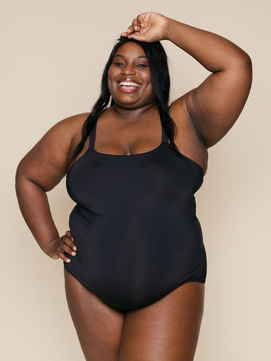 Shelf Bra One Piece in Black