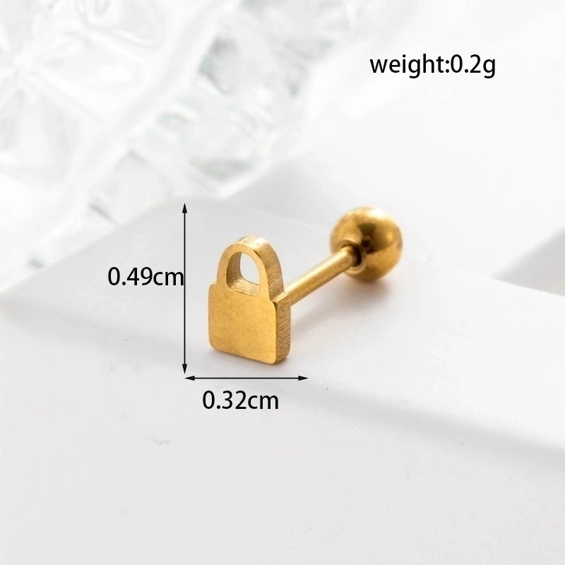 Ear Cartilage Rings & Studs Geometric 316L Stainless Steel  Plating