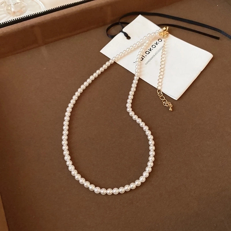 Round Pearl Plating Women's Necklace