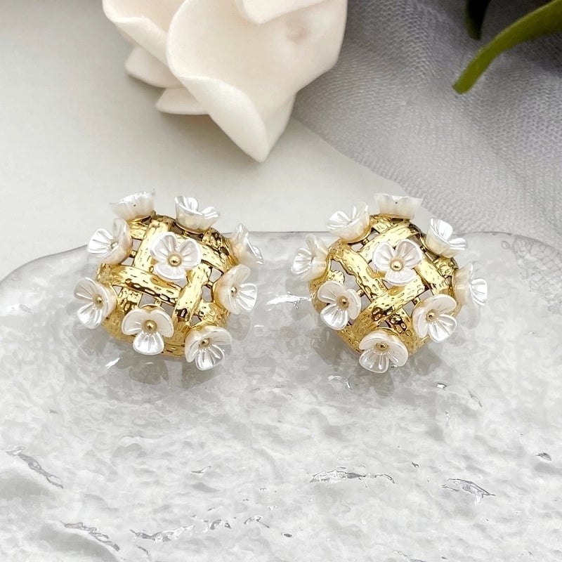 1 Pair Casual Sweet IG Style Flower 304 Stainless Steel 14K Gold Plated Ear Studs