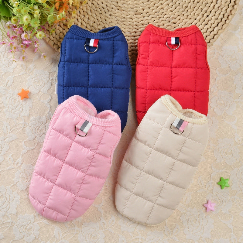 Simple Pet Clothes Dog Cat Clothing Cotton-padded Clothes Teddy Small Dog Marzis Autumn And Winter