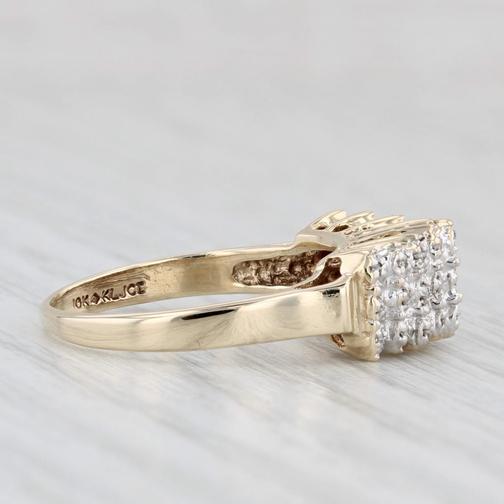 0.10ctw Diamond Tiered Pyramid Ring 10k Gold Size 5.75 Stackable Richard Klein