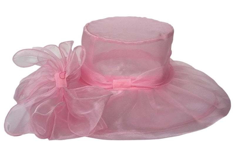 Women's Elegant Solid Color Flowers Wide Eaves Fedora Hat