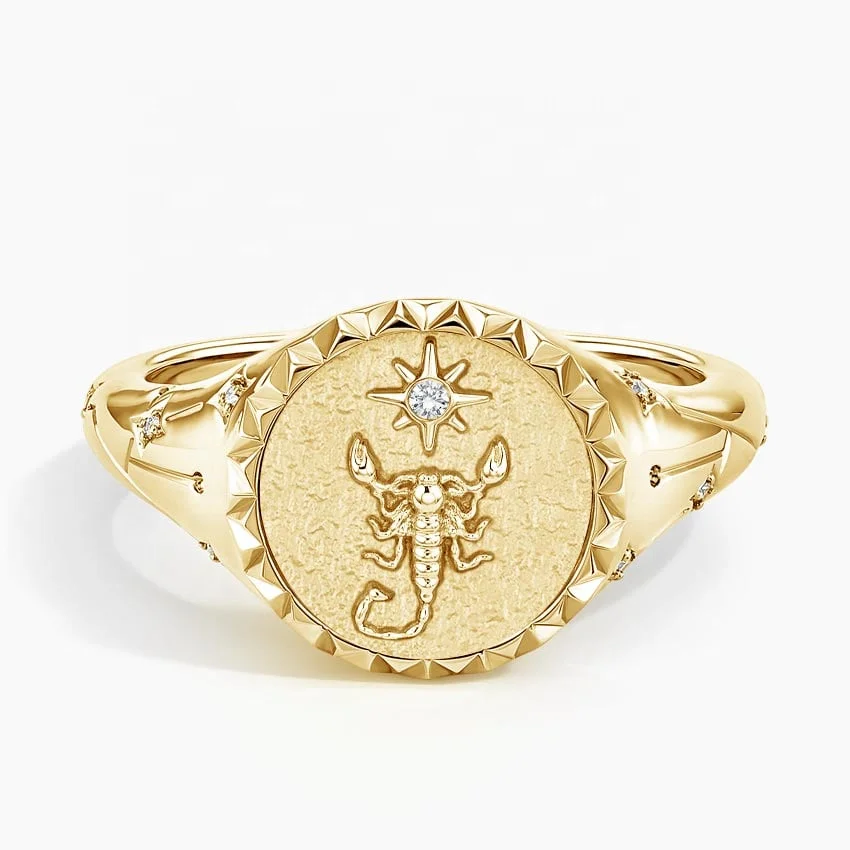 New Arrivals Fine Jewelry Customizable Brass 18K Gold Signet Rings