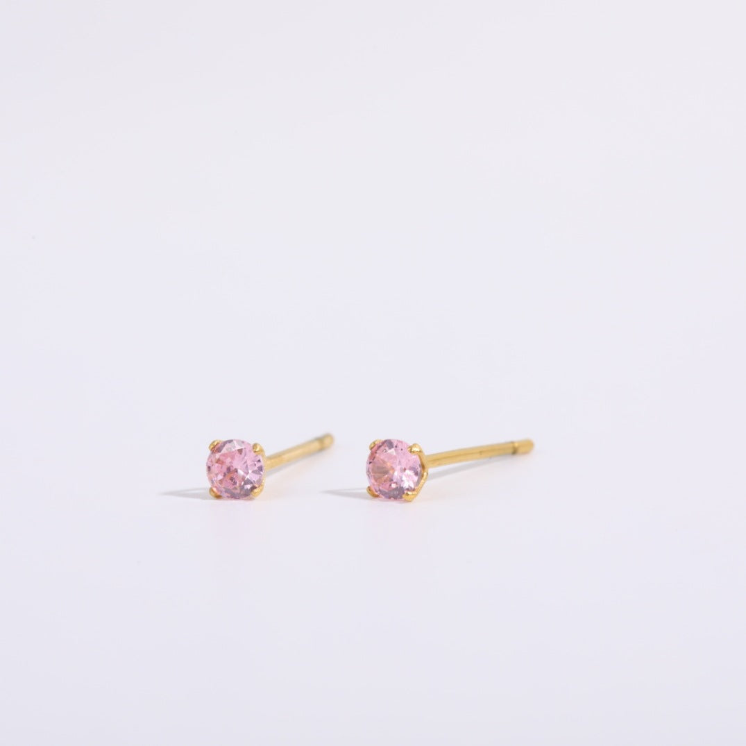 Round Geometric Titanium Steel Stud Earrings