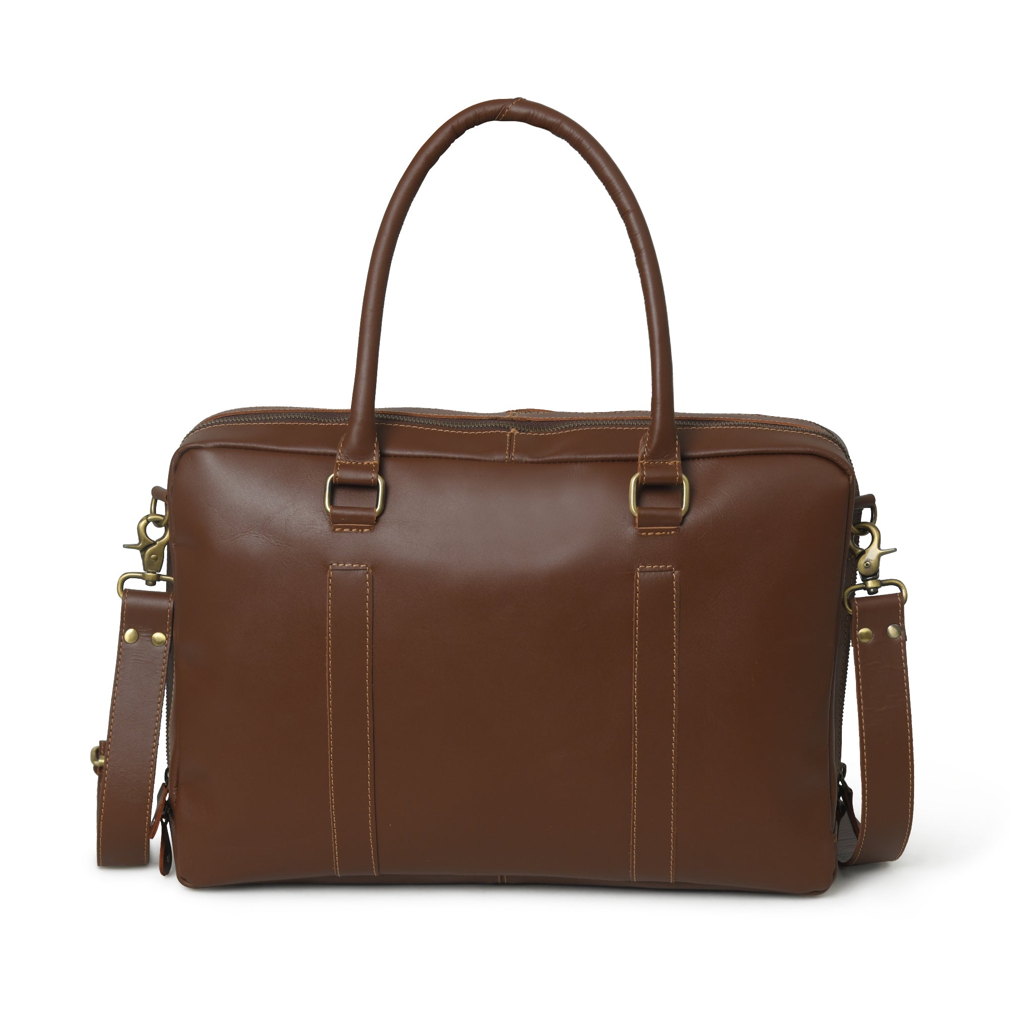 Brown Buffalo Leather Laptop Office Briefcase