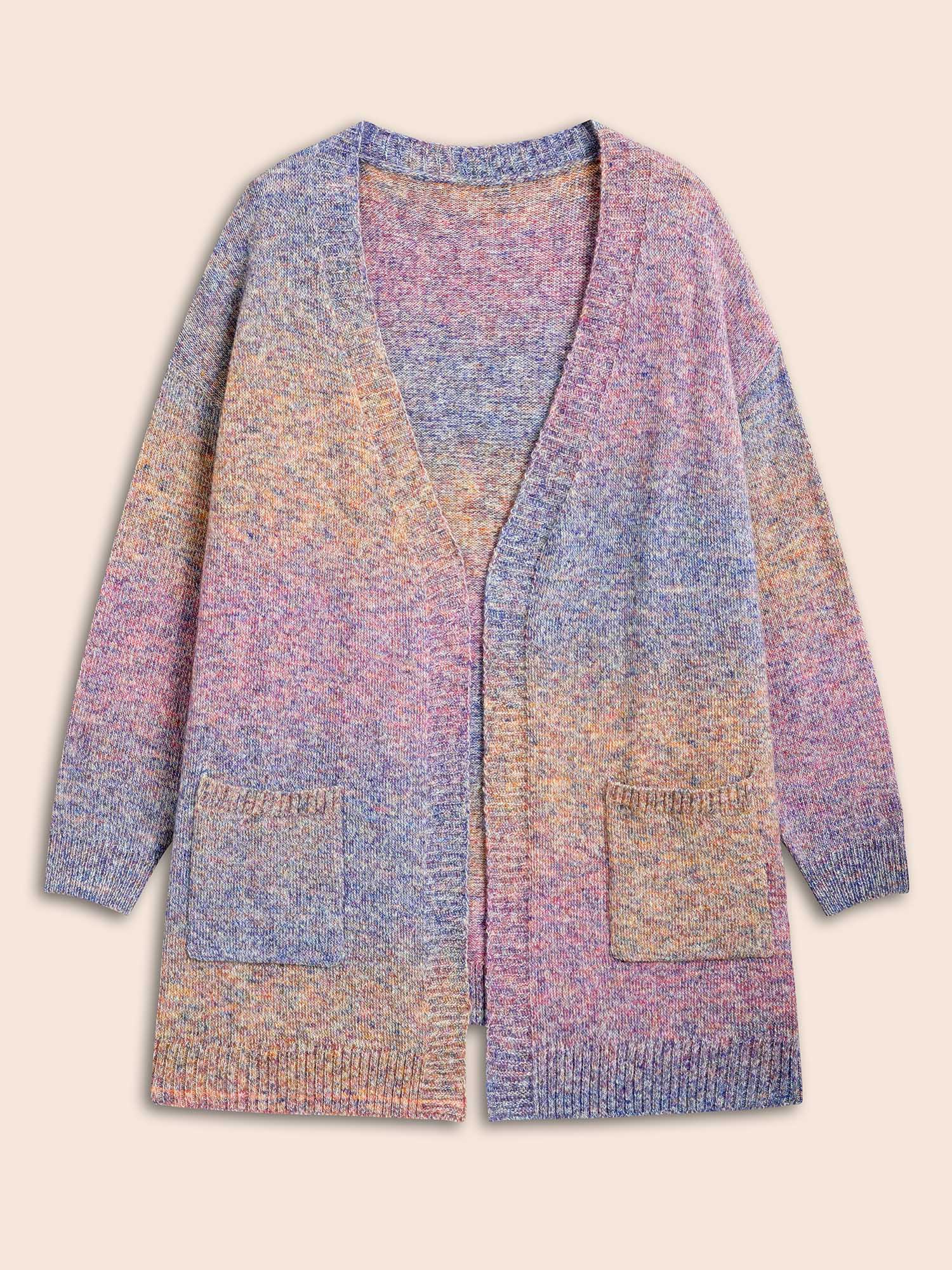 Gradient Dyeing Patch Pocket Cardigan