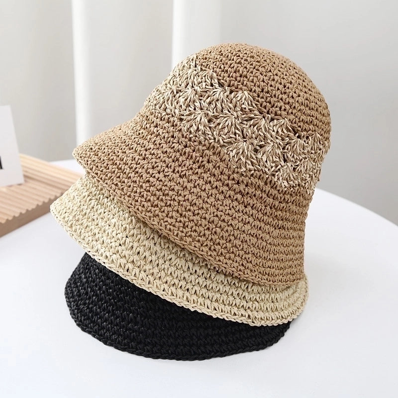 Women's Elegant Lady Solid Color Big Eaves Bucket Hat