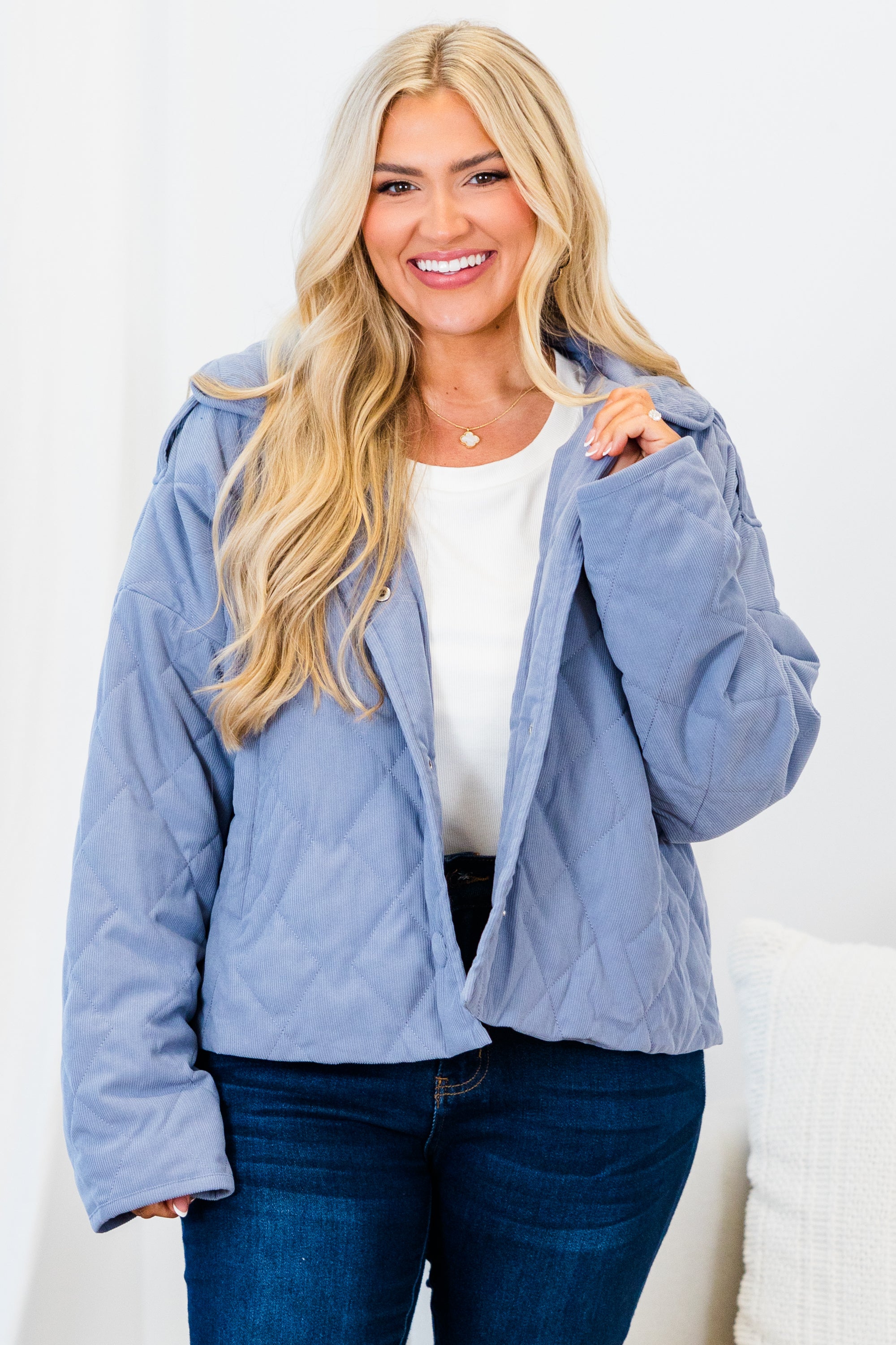 When You Come Home Jacket. Denim Blue