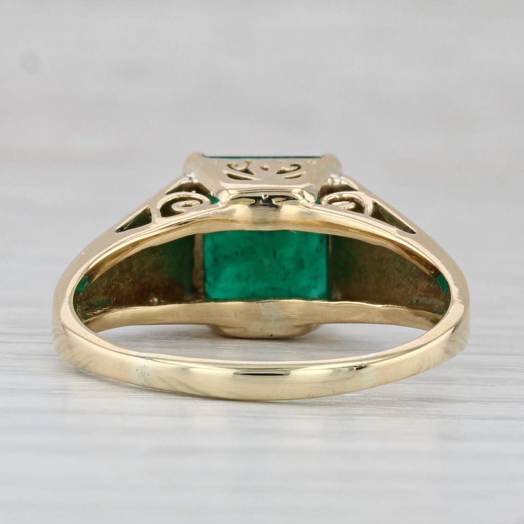 2.95ct Emerald Solitaire Ring 18k Yellow Gold Size 11.5